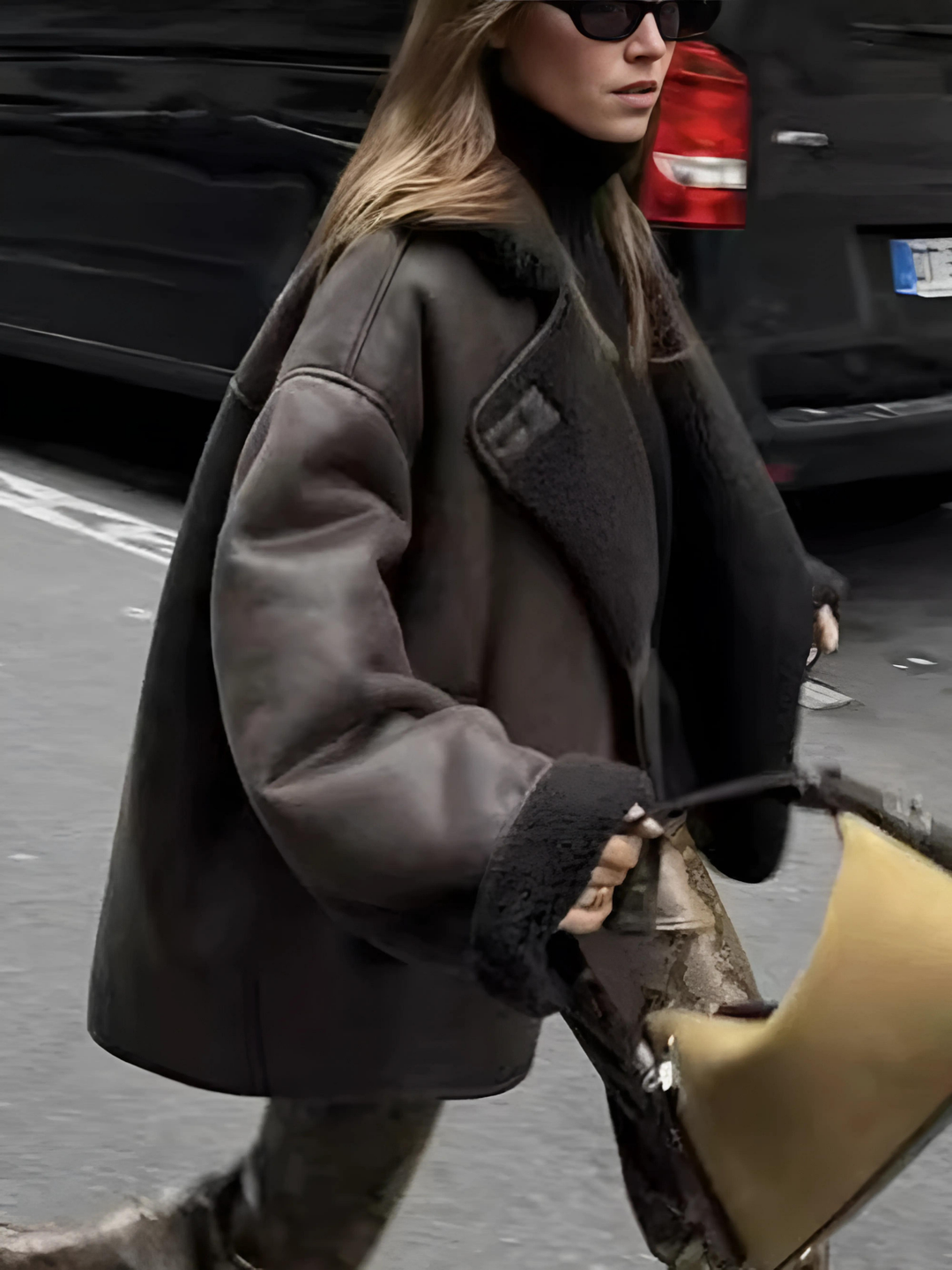 Levoire | Veste En Cuir Synthétique Chaude Marron foncé