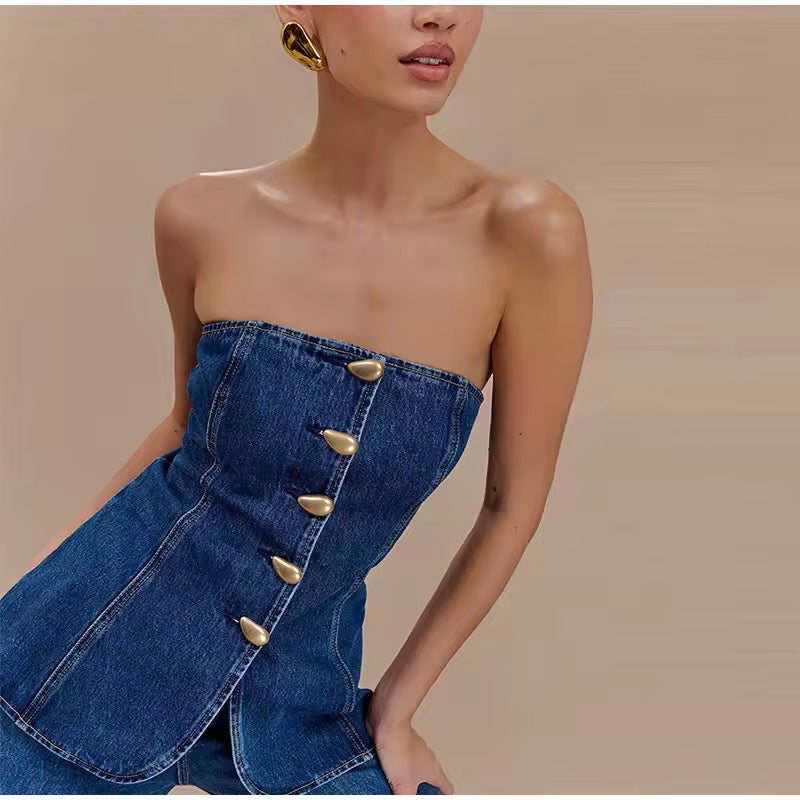 Levoire | Haut De Corset En Denim Chic