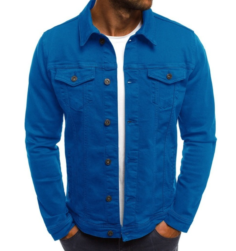 Levoire | Veste en jean à boutons à manches longues avec poches Bleu