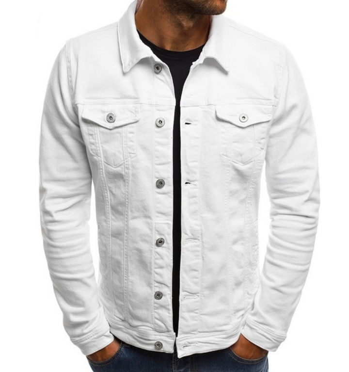 Levoire | Veste En Denim À Manches Longues Avec Poches Blanc