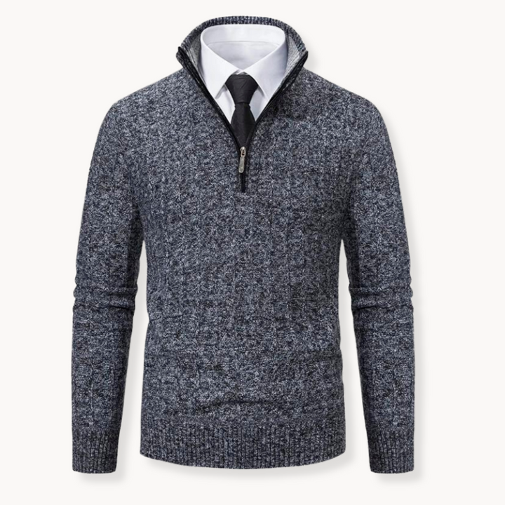 Levoire | Pull En Maille Avec Fermeture Éclair Quart Robuste Gris