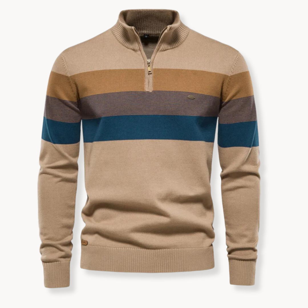 Levoire | Pull Over à Zip Quart Kaki