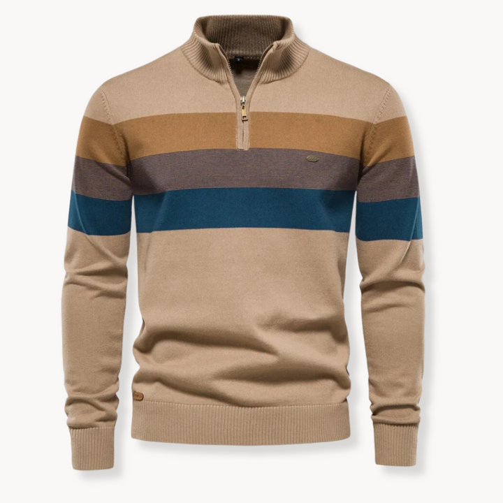 Levoire | Pull Over à Zip Quart Kaki