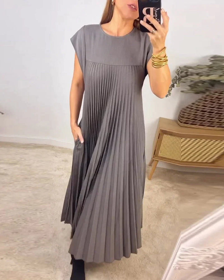 Levoire | Robe sans manches plissée Gris