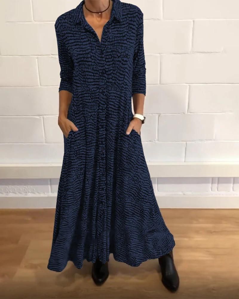 Levoire | Robe Bohème Vintage Avec Des Détails Ludiques Bleu