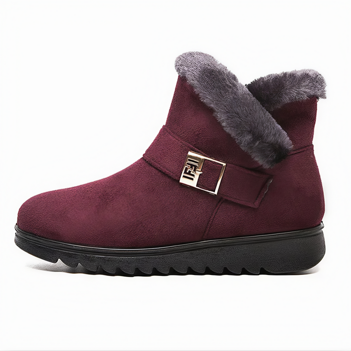 Levoire | Bottes à lacets doublées en fourrure antidérapantes chaudes Rot