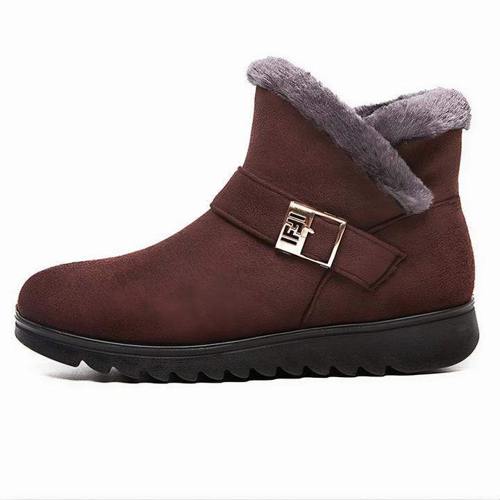 Levoire | Bottes à lacets doublées en fourrure antidérapantes chaudes Braun
