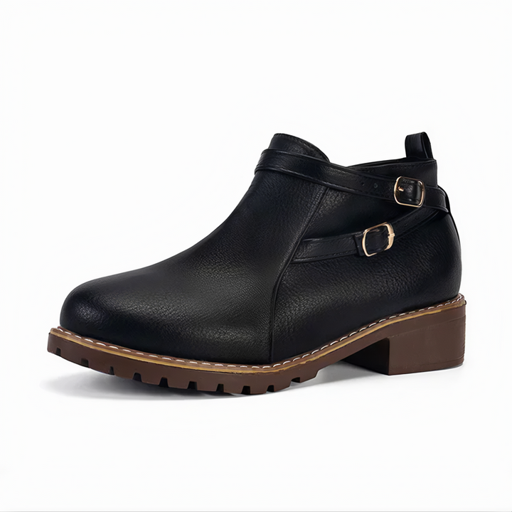 Levoire | Antidérapant Fermeture éclair latérale Boucle Bottes de cheville Noir