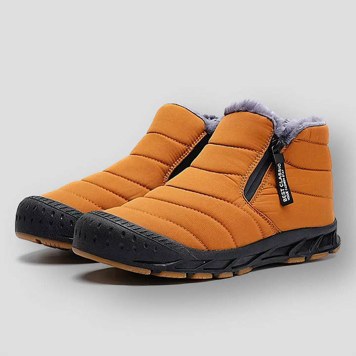 Levoire | Bottes en fourrure chaude avec fermeture éclair antidérapantes Jaune