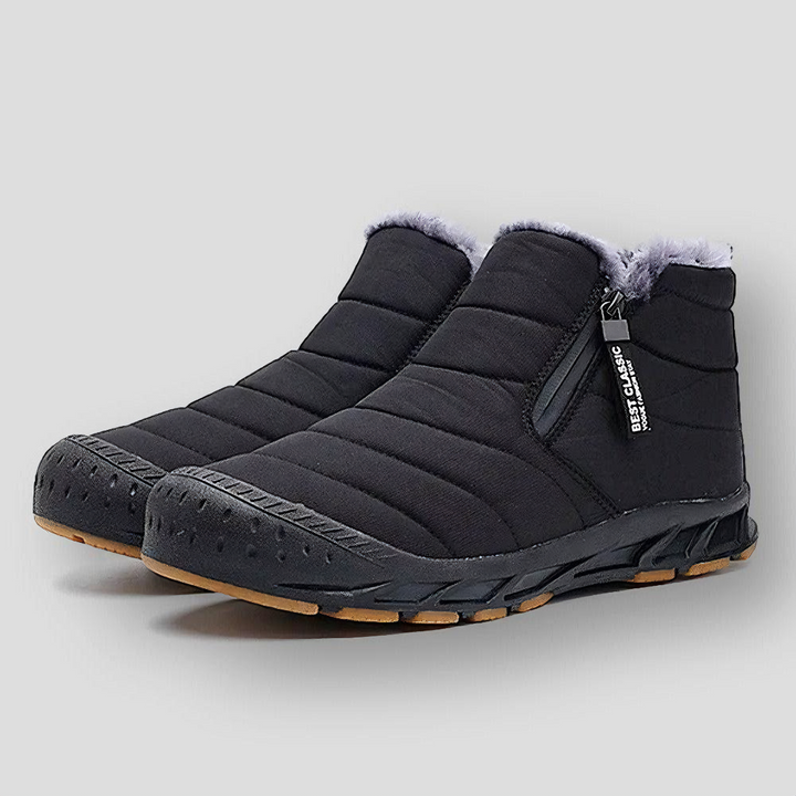 Levoire | Chaussons Pour Enfants En Velours Avec Fermeture Éclair Noir