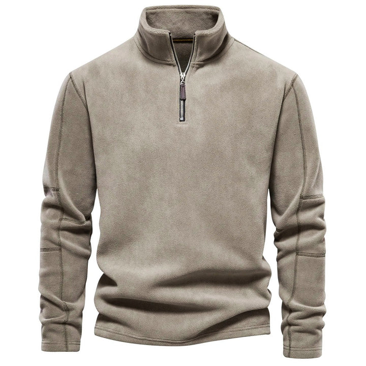 Levoire | Veste Polaire Légère À Col Avec Zip Demi-Longueur À Manches Longues Beige