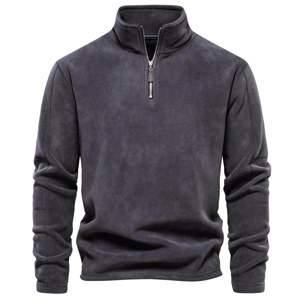 Levoire | Veste Polaire Légère À Col Avec Zip Demi-Longueur À Manches Longues Gris foncé