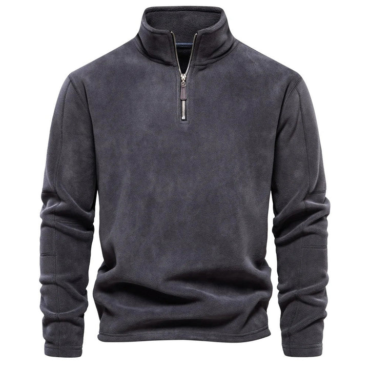 Levoire | Veste Polaire Légère À Col Avec Zip Demi-Longueur À Manches Longues Gris foncé