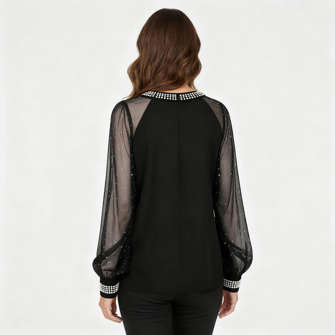 Mesh-Pailletten Top pour femmes | Avriane