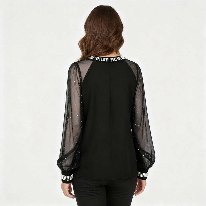 Mesh-Pailletten Top pour femmes | Avriane