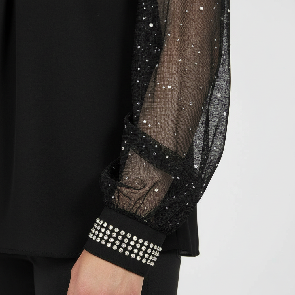 Mesh-Pailletten Top pour femmes | Avriane