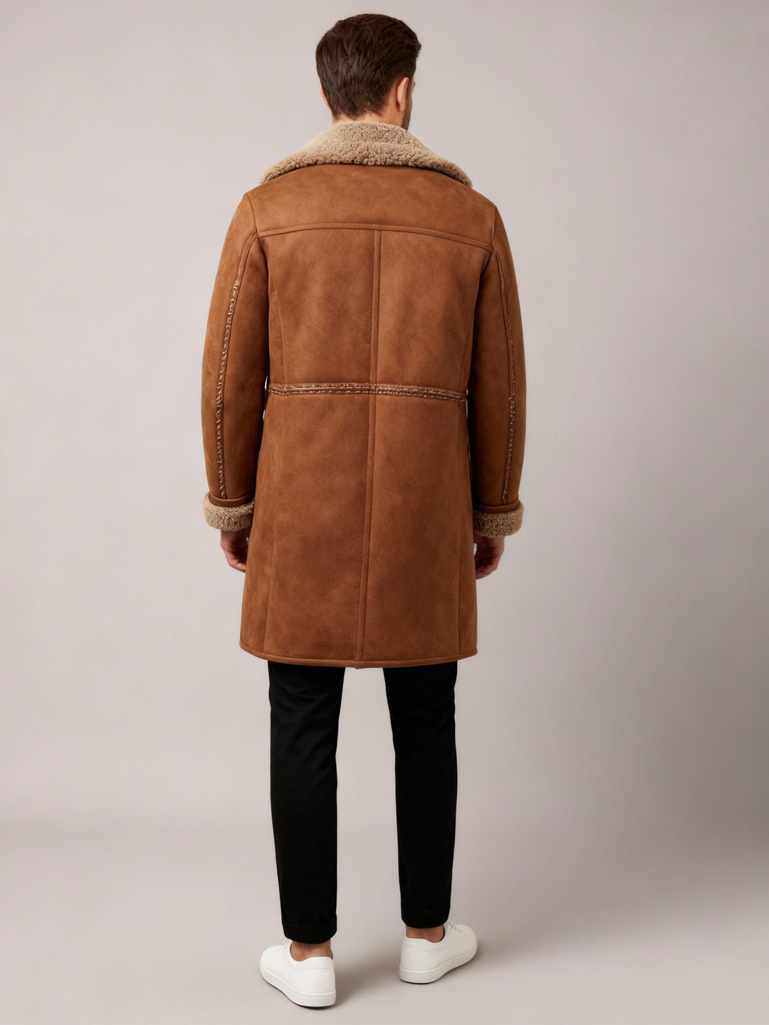 Manteau pilote en peau de mouton classique pour hommes | R&B