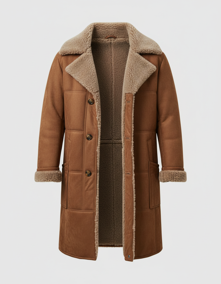Manteau pilote en peau de mouton classique pour hommes | R&B