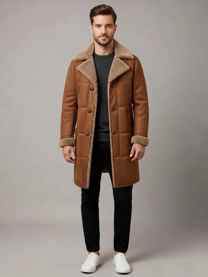 Manteau pilote en peau de mouton classique pour hommes | R&B