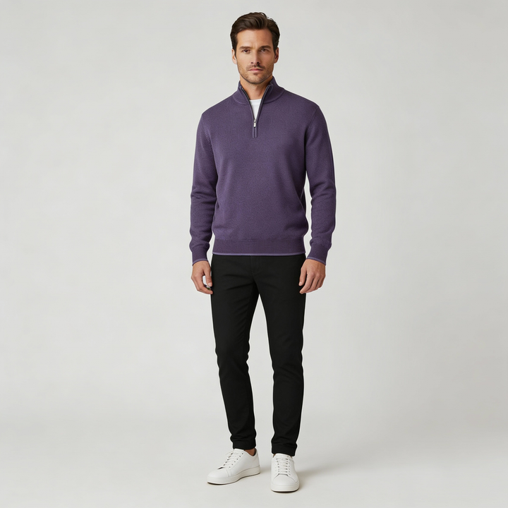 Pull confortable en merino élégant femme fermeture éclair tricots modernes | Avriane
