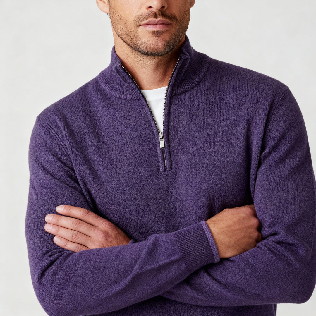 Pull confortable en merino élégant femme fermeture éclair tricots modernes | Avriane