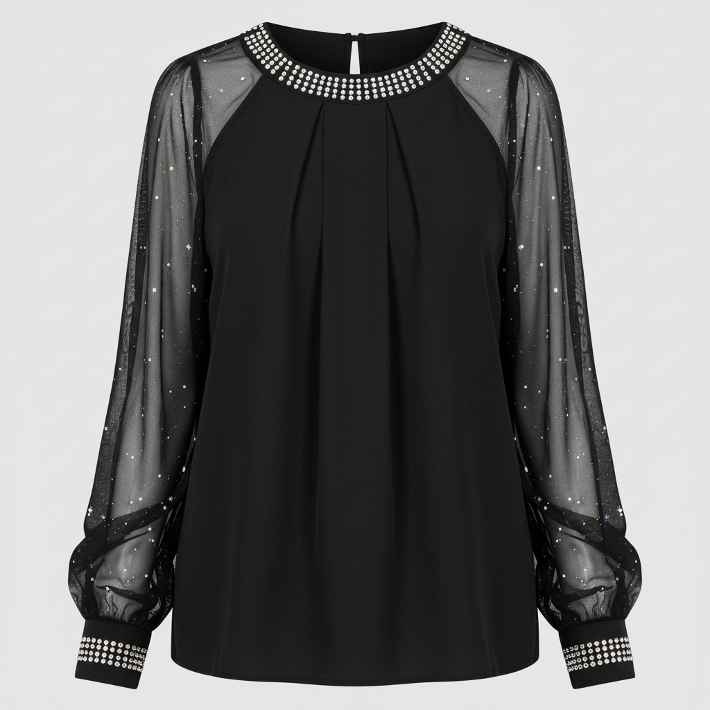 Mesh-Pailletten Top pour femmes | Avriane