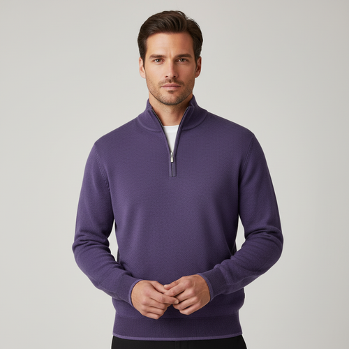 Pull confortable en merino élégant femme fermeture éclair tricots modernes | Avriane