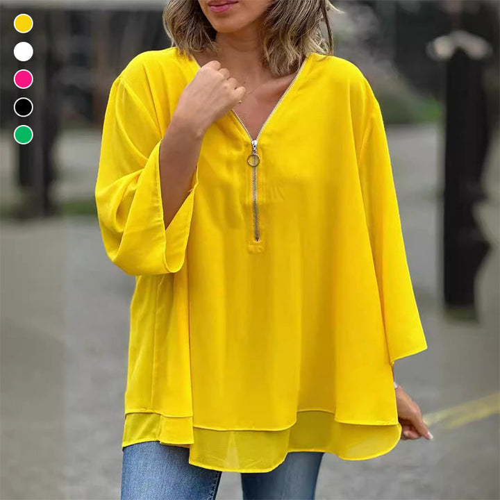 Levoire | Décolleté V Chemise Zippée Fluide