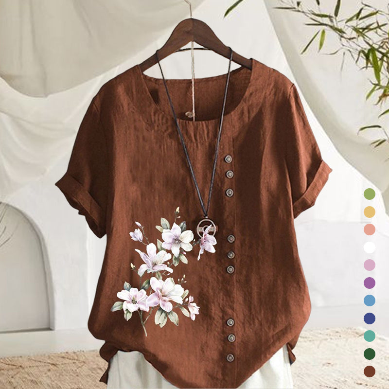 Levoire | Chemise en coton-lin à fleurs