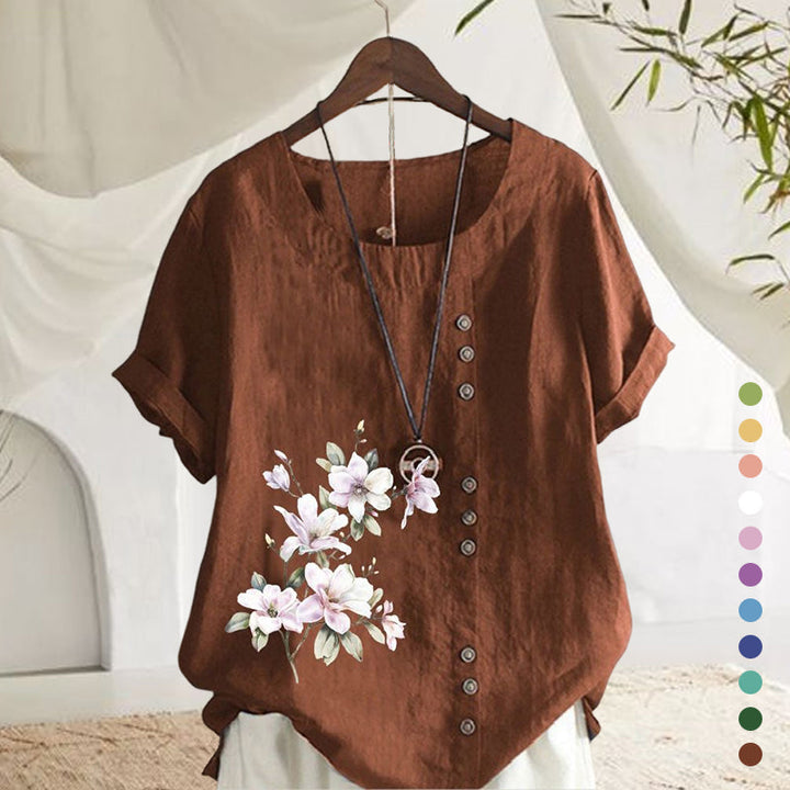 Levoire | Chemise en coton-lin à fleurs