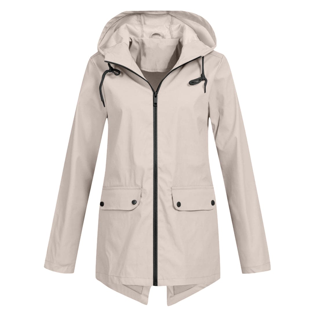 Levoire | Veste Imperméable Manteau De Pluie Avec Capuche Pour Femmes Abricot