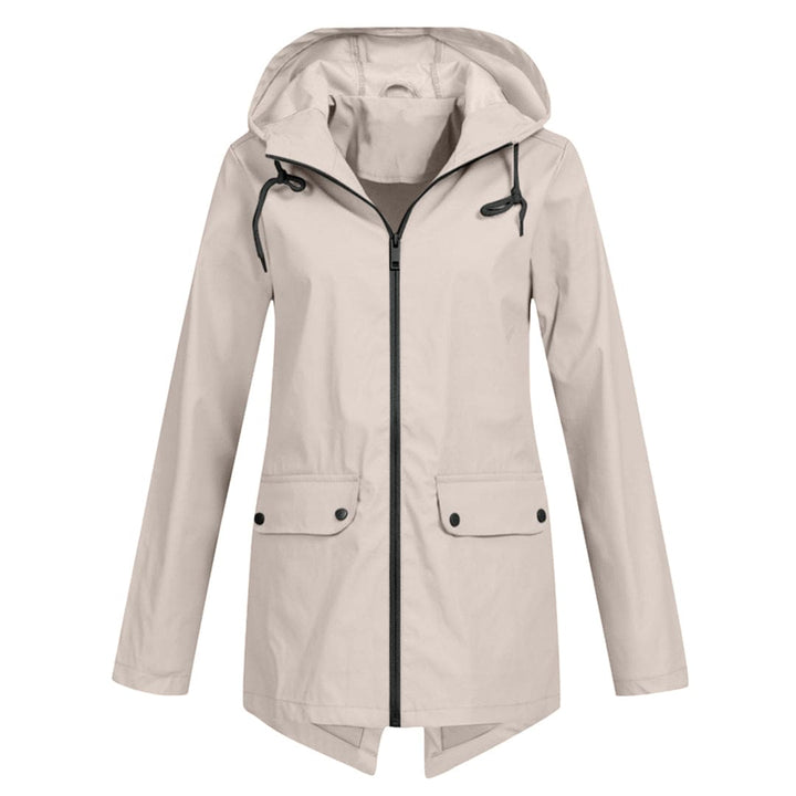 Levoire | Veste Imperméable Manteau De Pluie Avec Capuche Pour Femmes Abricot