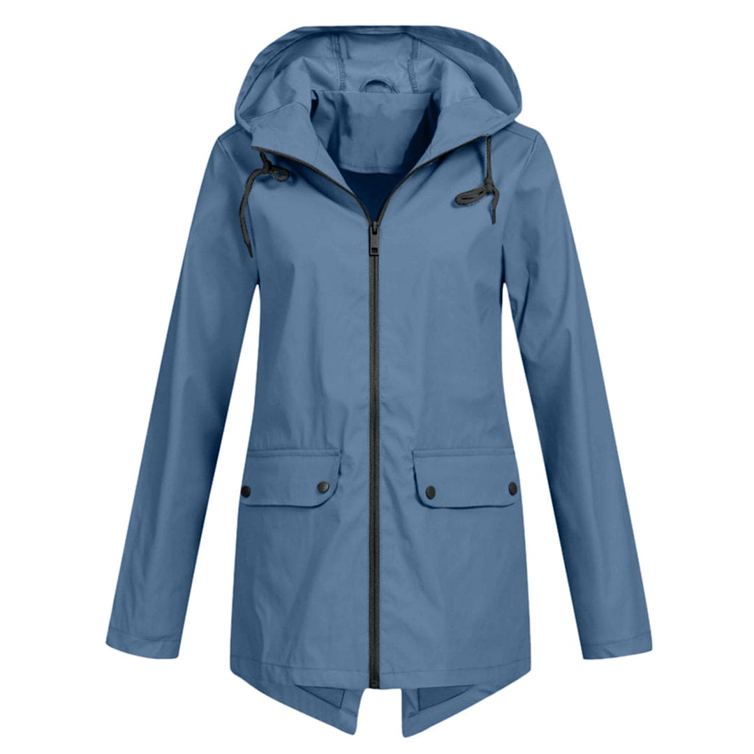Levoire | Veste Imperméable Manteau De Pluie Avec Capuche Pour Femmes Bleu