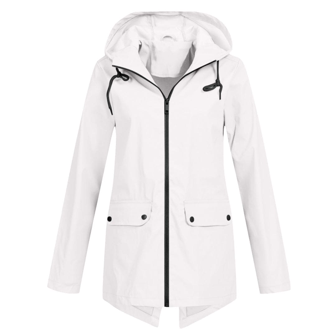 Levoire | Veste Imperméable Manteau De Pluie Avec Capuche Pour Femmes Blanc