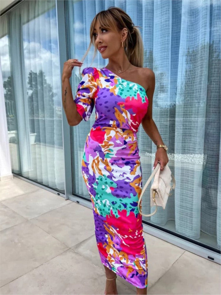Levoire | Robe Femme Avec Motif Floral Bleu