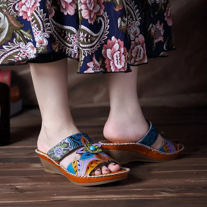 Levoire | Sandales orthopédiques antidérapantes böömiläiset à motif floral