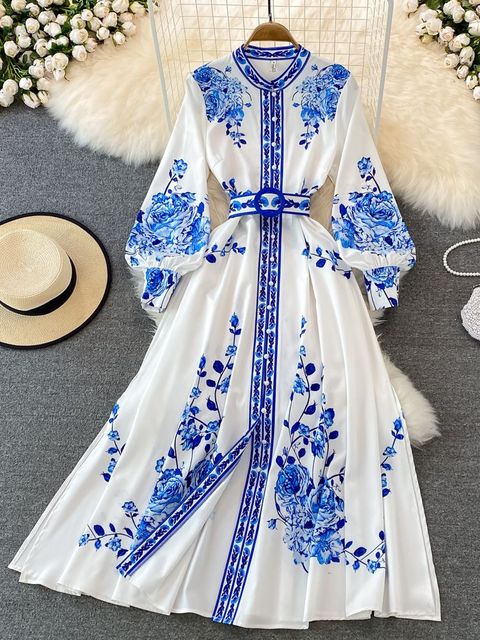 Levoire | Robe Maxi Vintage Avec Motif Floral Pour Femmes