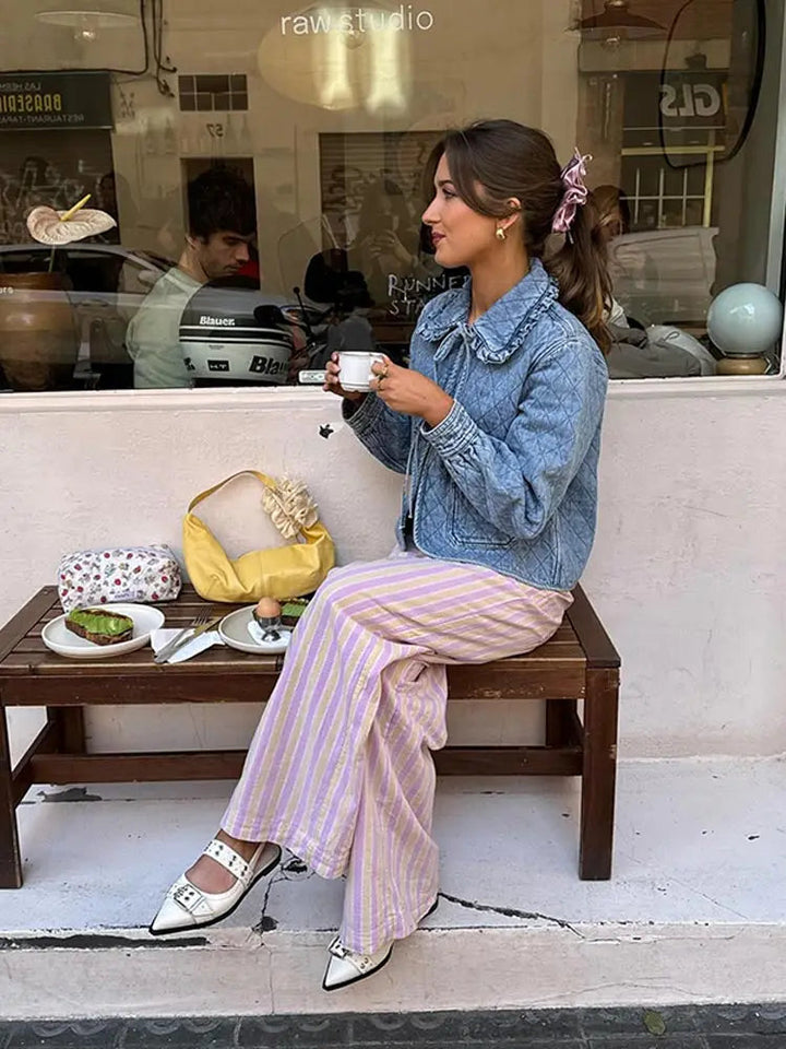 Levoire | Veste En Denim À Manches Longues Avec Poches