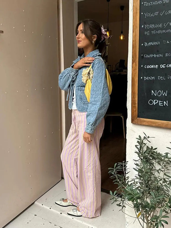 Levoire | Veste En Denim À Manches Longues Avec Poches
