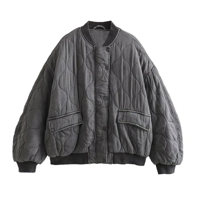 Levoire | Grise Modèle Détendu Bomber Jacket Gris