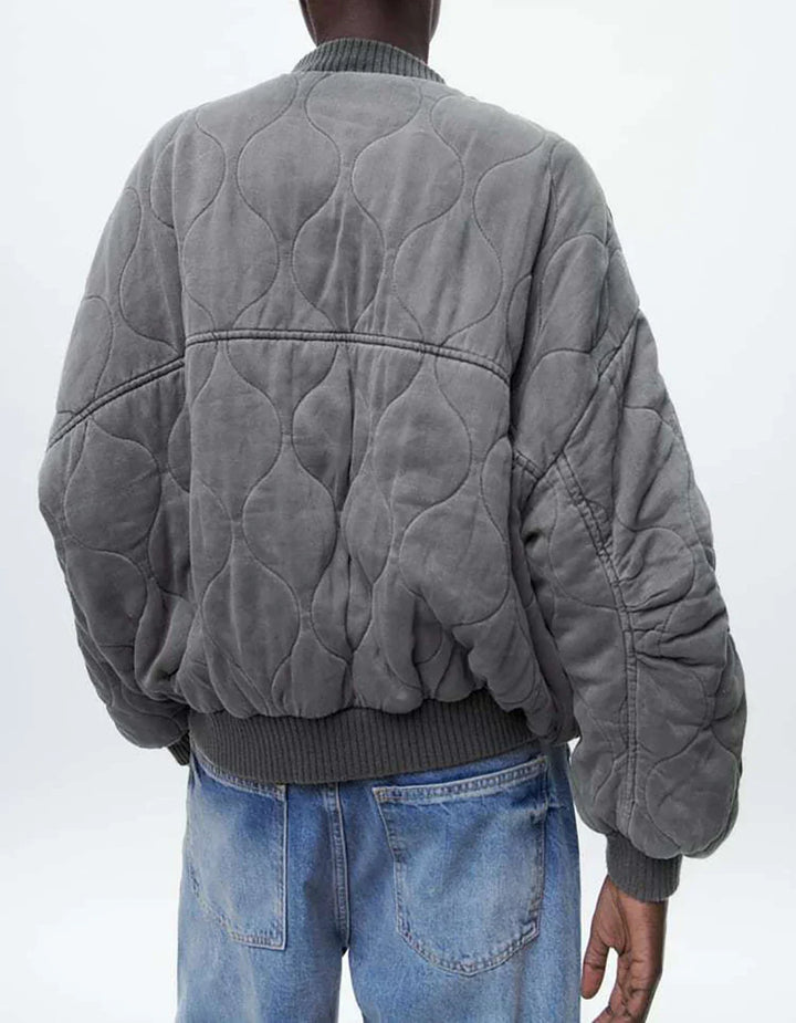 Levoire | Grise Modèle Détendu Bomber Jacket