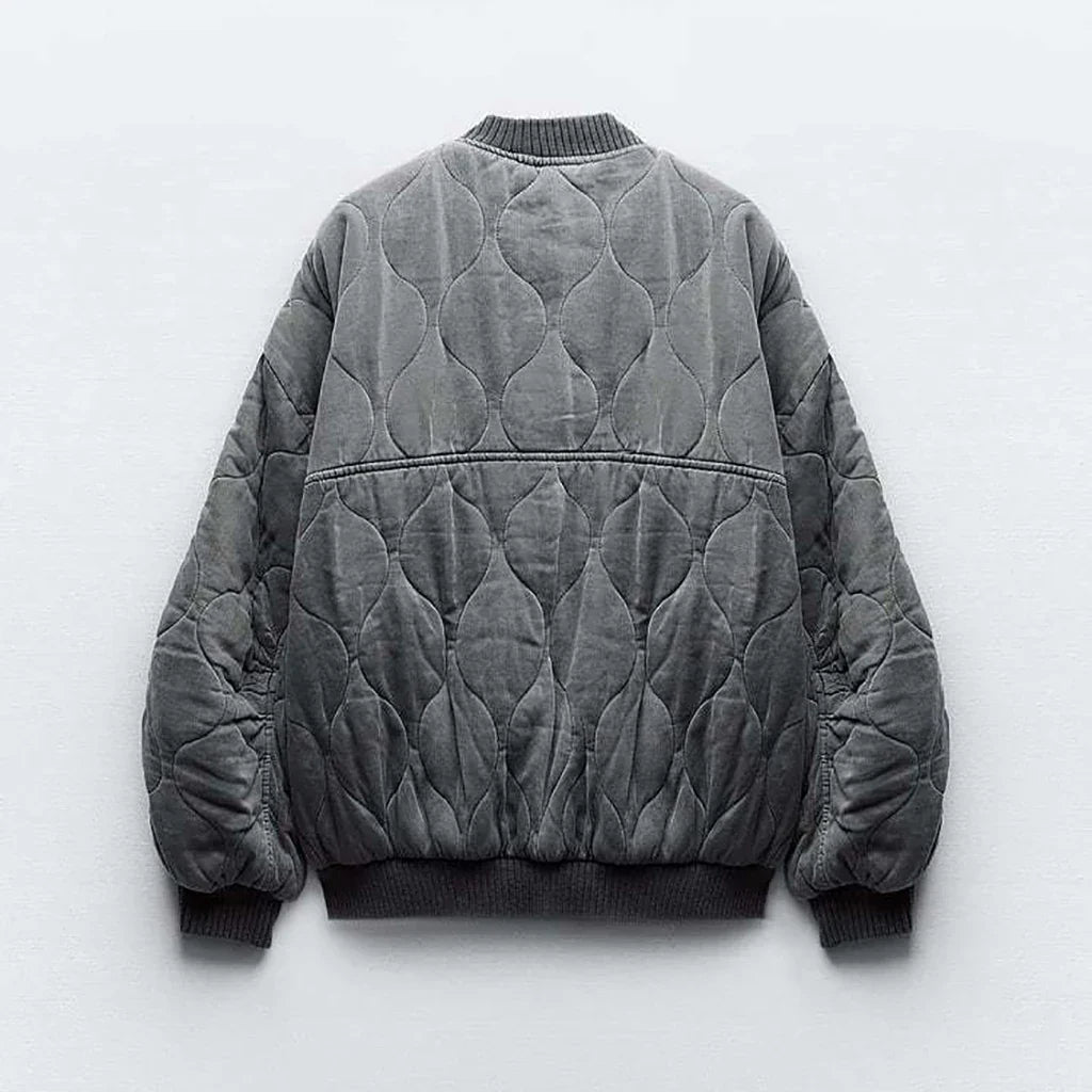 Levoire - Bomber jacket grise décontractée pour femmes