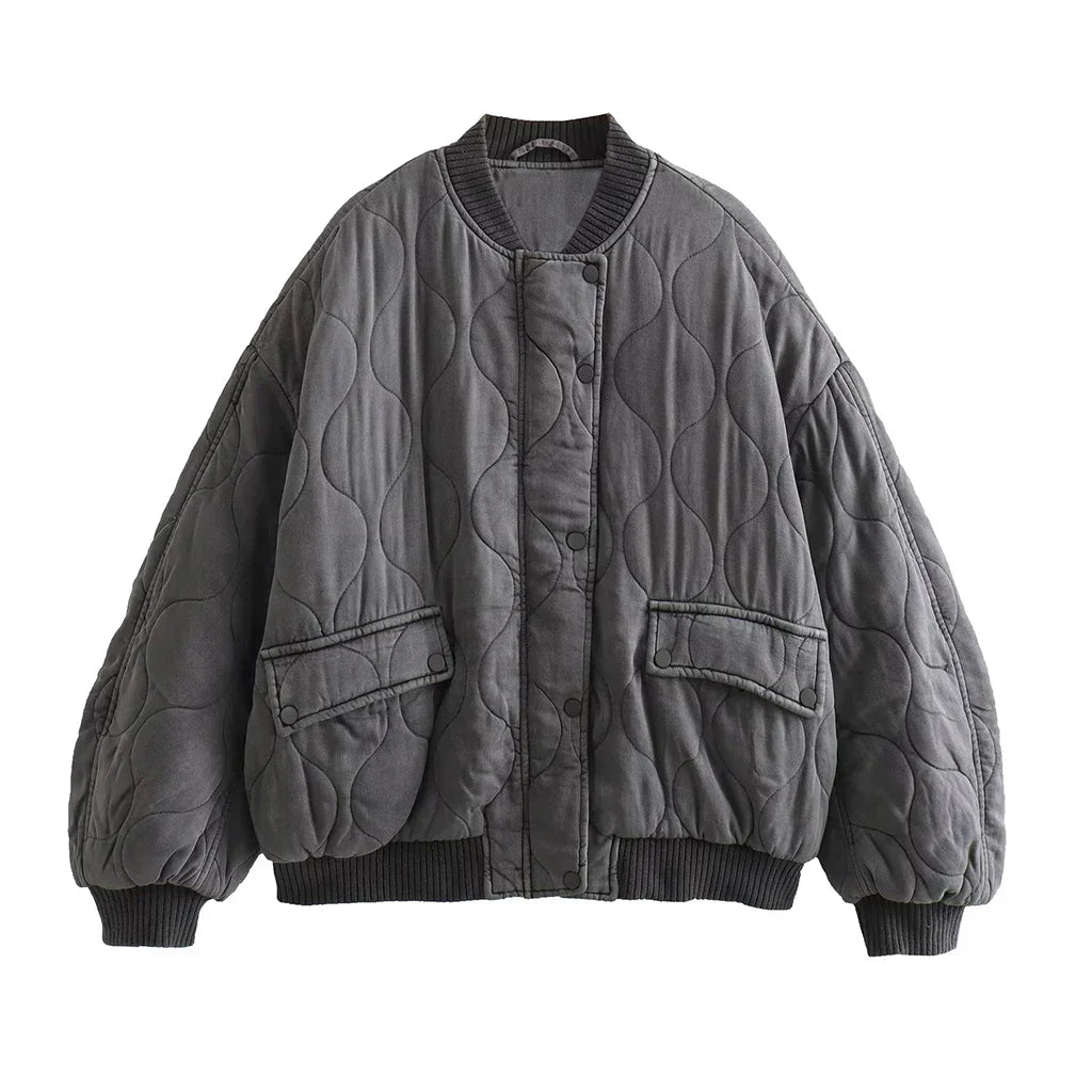 Levoire | Grise Modèle Détendu Bomber Jacket