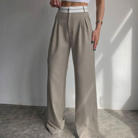 Levoire | Mode Pantalon Droit Taille Haute Gris