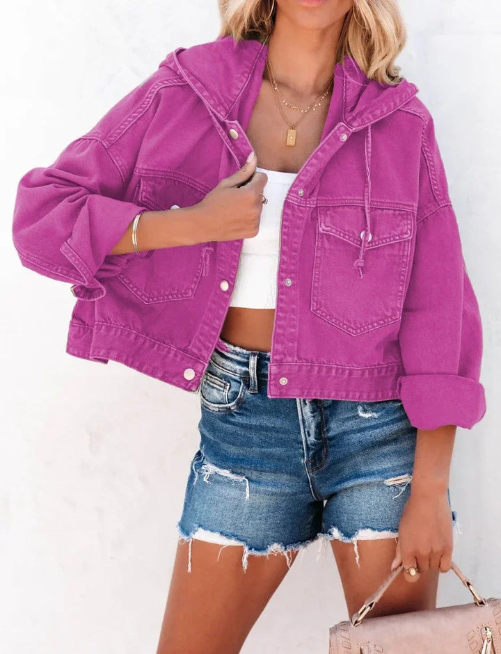 Levoire | Veste En Jean Vintage Avec Capuche Rosa