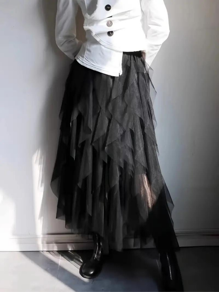 Levoire | Jupe à volants pour femmes Noir