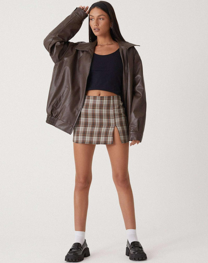 Levoire | Veste En Cuir Grande Taille Fermeture Éclair Bomber Veste En Cuir Femmes