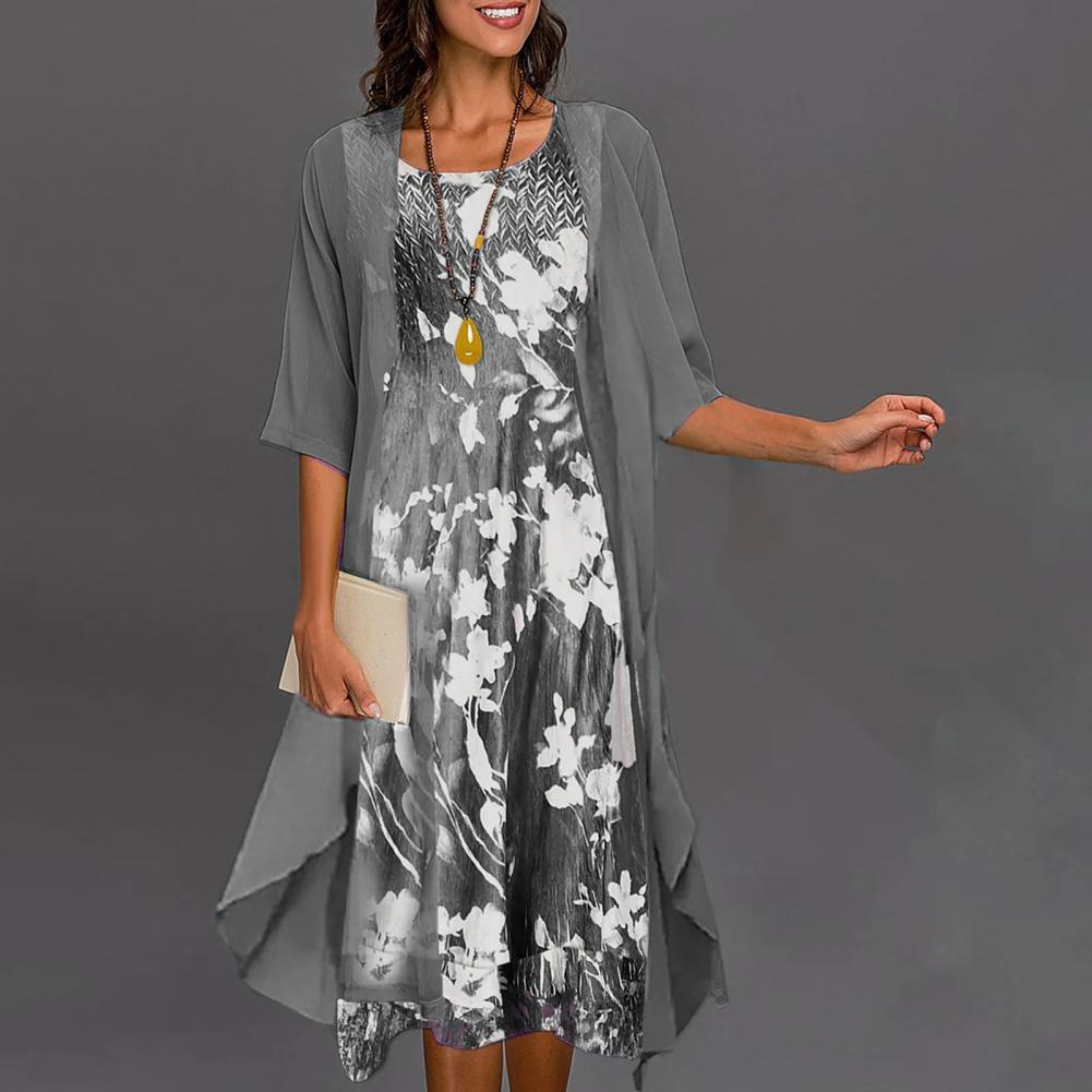 Levoire | Robe D'Été Extensible Pour Femmes gris
