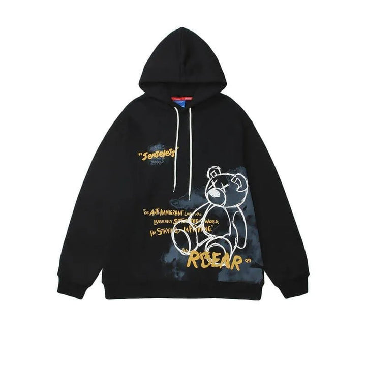 Levoire | Sweatshirt à imprimé graphique avec motif ours Noir