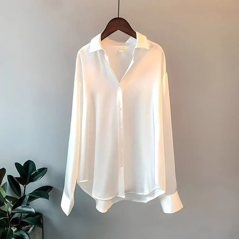 Levoire | Chemisier En Soie Pour Femmes Blanc